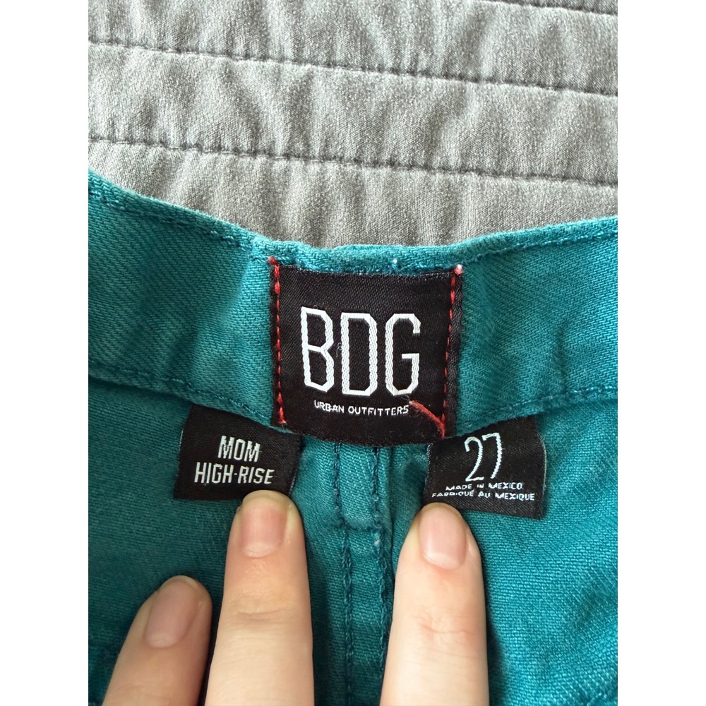 BDG Urban Outfitters Teal Green Mom High-Rise Denim Shorts Size 27 - Picture 3 of 8